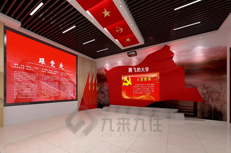 紅色展廳設(shè)計平面圖,紅色主題展館設(shè)計,紅色教育基地圖片素材